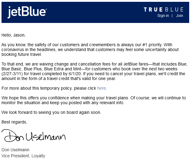 jetBlue-waiving-fees-email