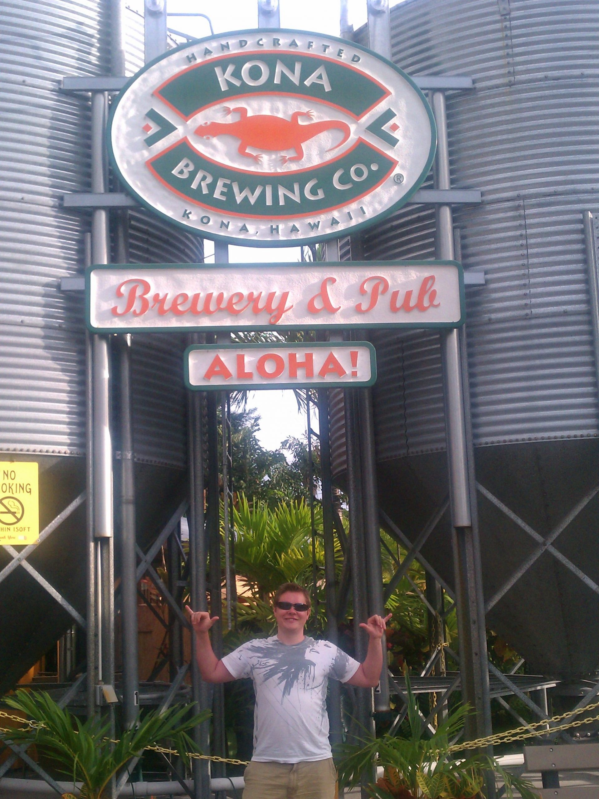 Jason in front of Kona Brewery while enjoying adventures on the Big Island